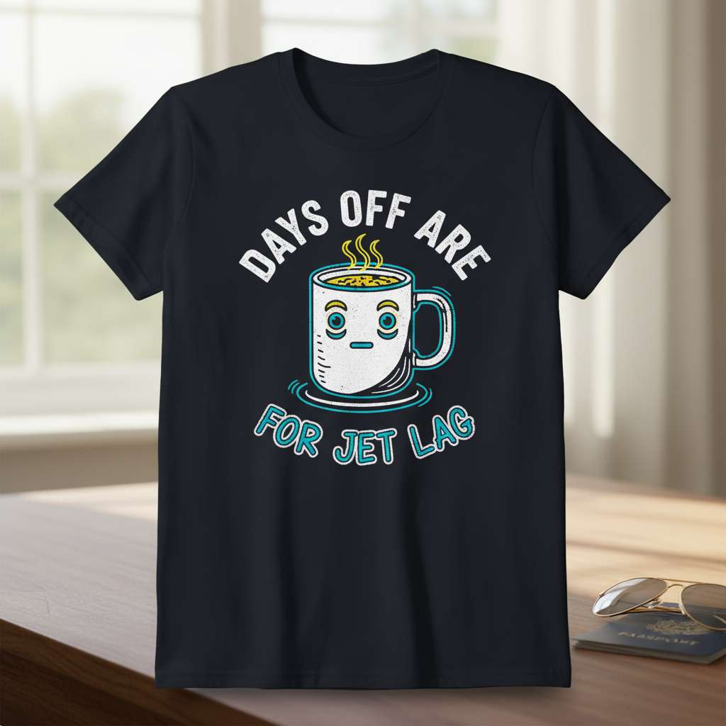 Days Off Are For Jet Lag Graphic T-Shirt, Funny Coffee Tee Gift Idea