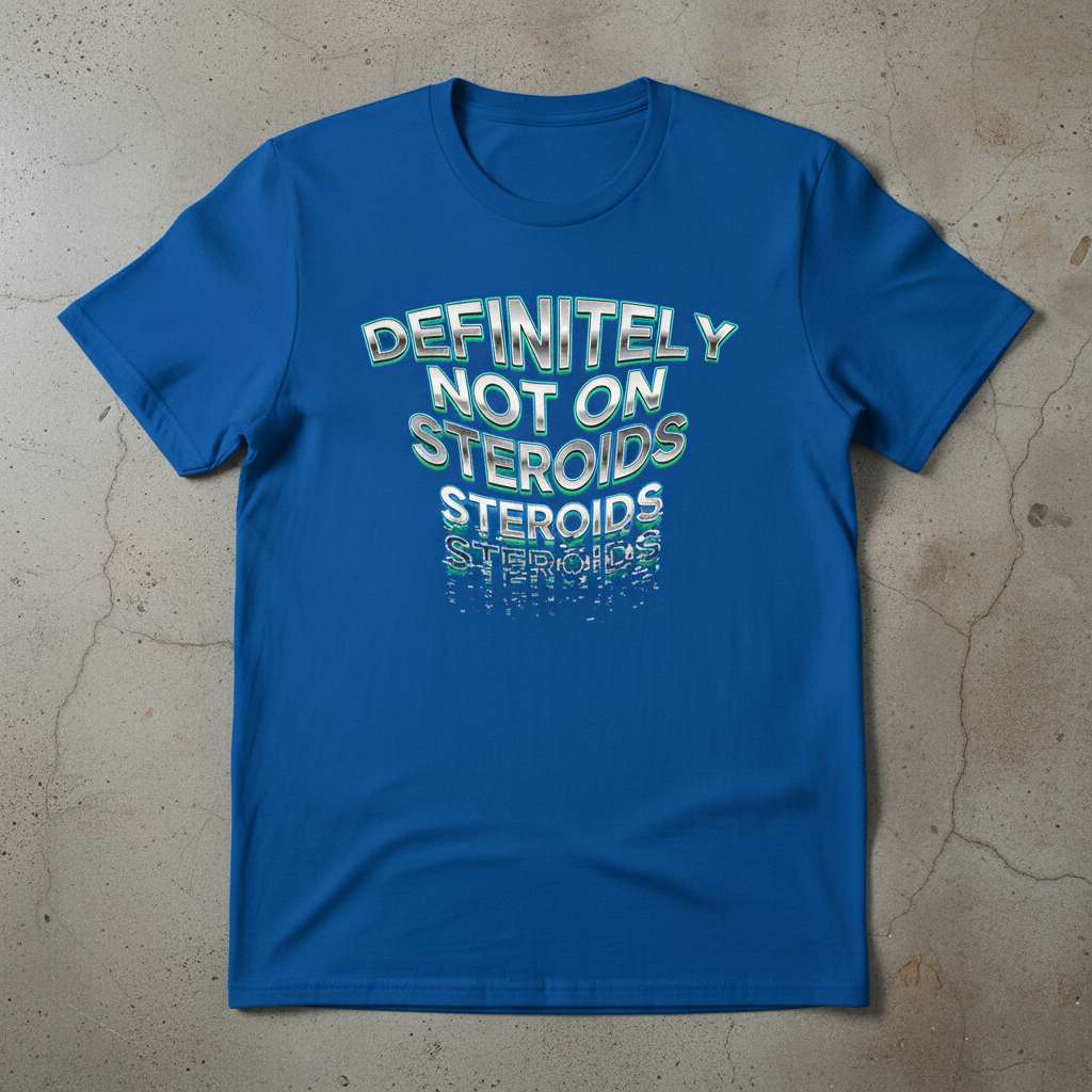 Definitely Not On Steroids Funny Gym T-Shirt, Novelty Workout Tee