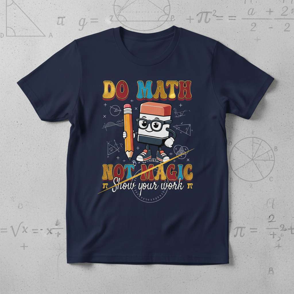 Do Math Not Magic Show Your Work Retro T-Shirt, Funny Mathematics Tee Idea