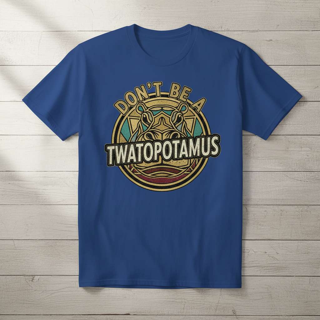 Dont Be A Twatopotamus T-Shirt, Funny Hippo Tee, Novelty Gift