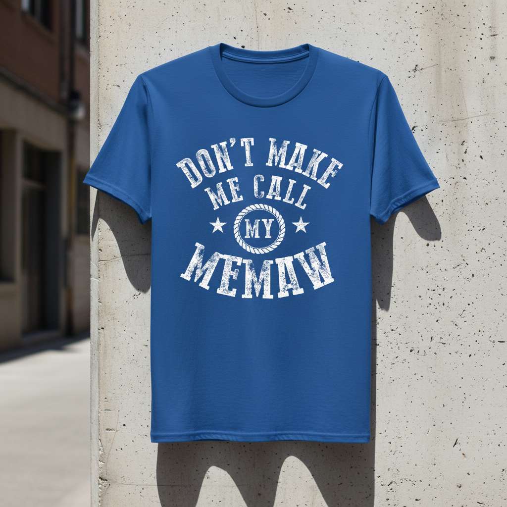 Dont Make Me Call My Memaw Graphic T-Shirt, Funny Novelty Tee Gift Idea