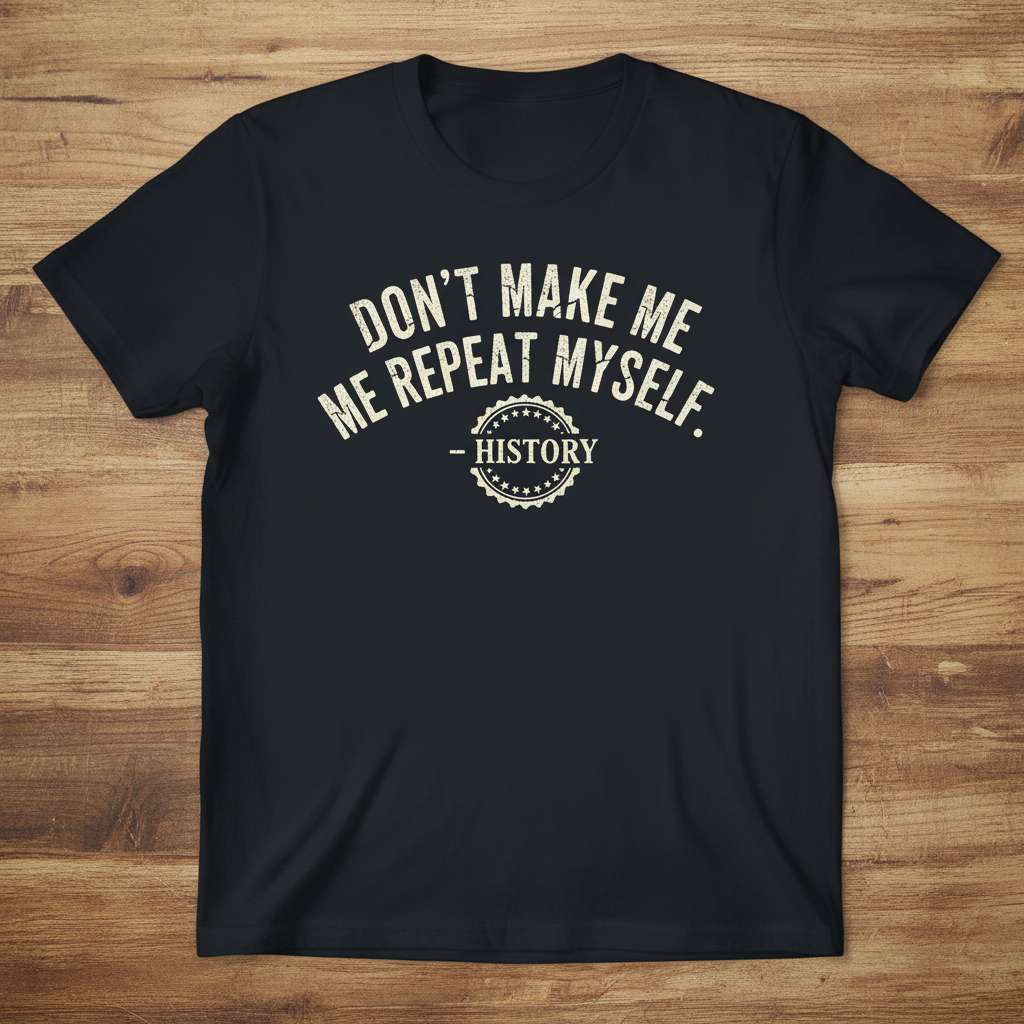 Dont Make Me Repeat Myself History Distressed T-Shirt, Funny Graphic Tee Idea