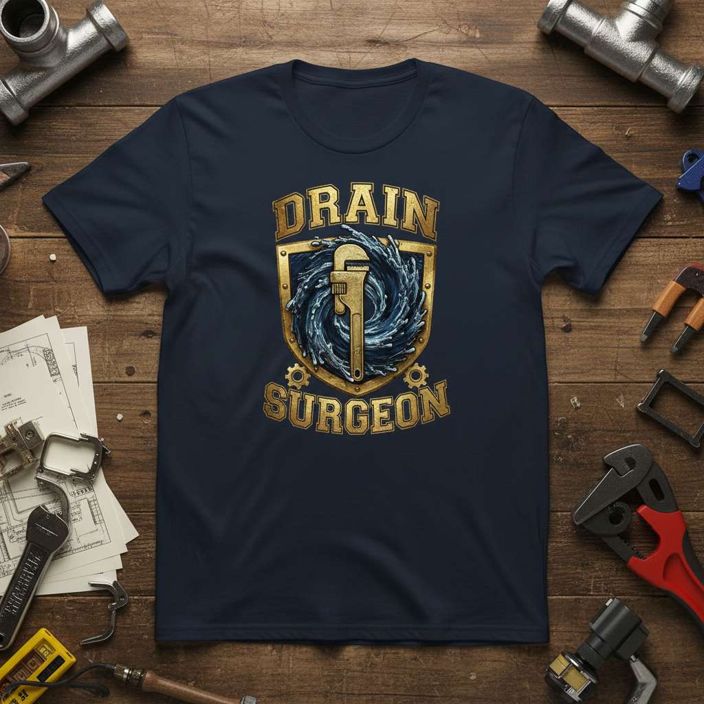 Drain Surgeon Funny Plumber T-Shirt, Novelty Tee Gift Idea