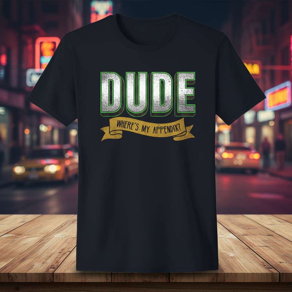 Dude Wheres My Appendix Funny Post Surgery T-Shirt, Get Well Soon Tee Gift