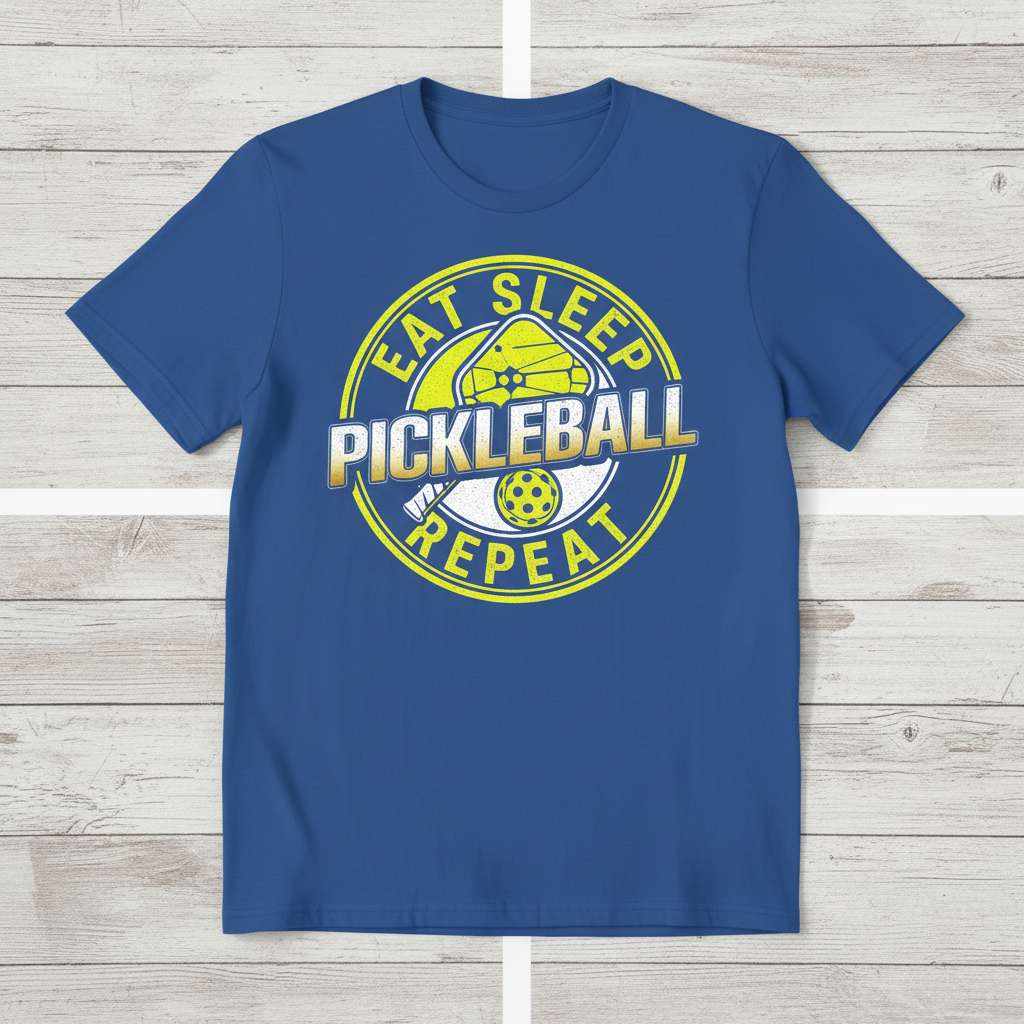Eat Sleep Pickleball Repeat T-Shirt, Funny Player Tee Gift Idea