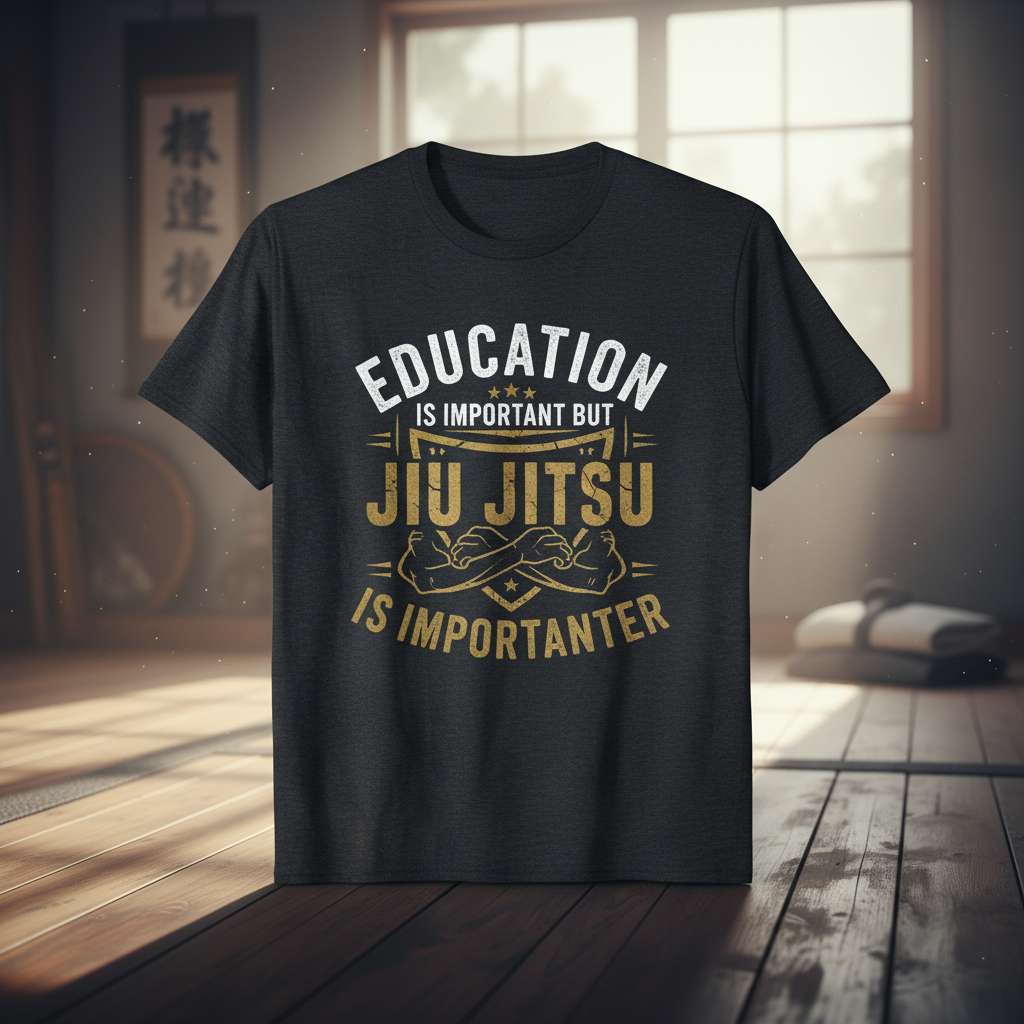 Education Is Important But Jiu Jitsu Is Importanter Graphic T-Shirt, Funny Jiu Jitsu Tee