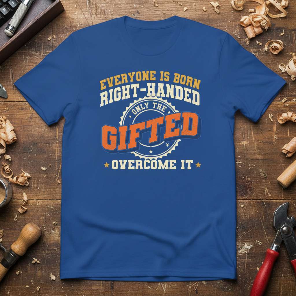 Everyone Is Born Right-Handed Only The Gifted Overcome It Graphic T-Shirt, Funny Tee Present