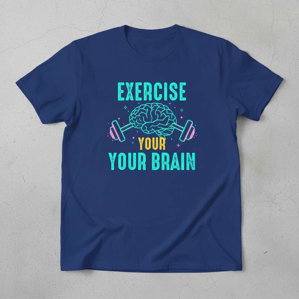 Exercise Your Brain T-Shirt, Funny Workout Tee Idea