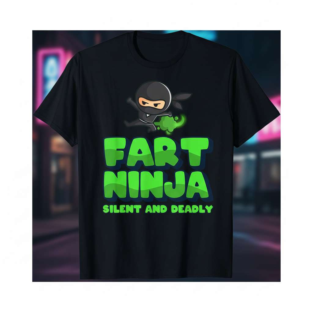 Fart Ninja Silent And Deadly T-Shirt, Funny Birthday Tee Gift Idea