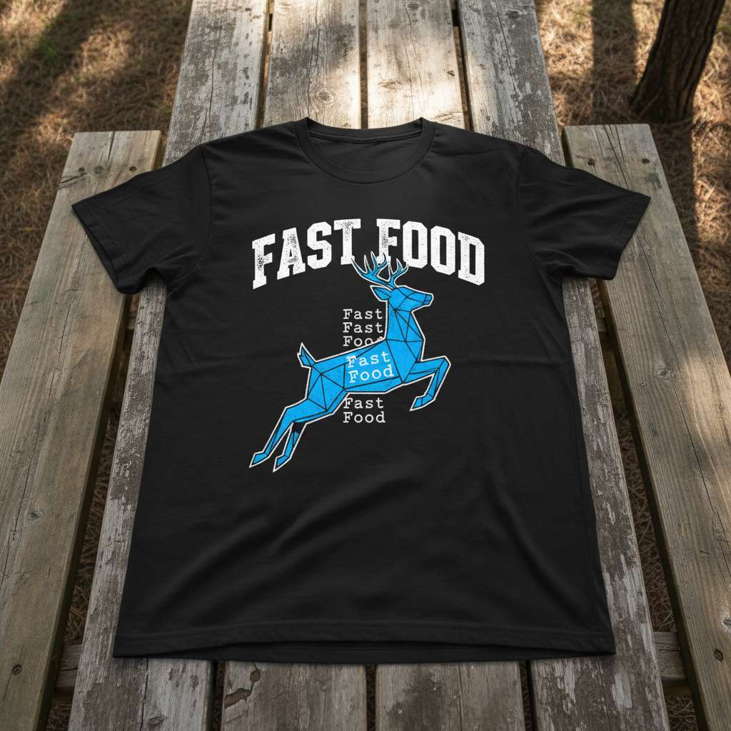 Fast Food Deer T-Shirt, Funny Graphic Tee