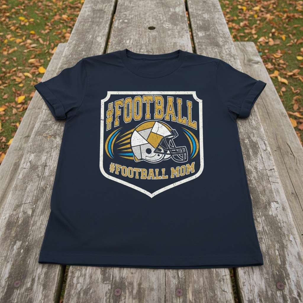 #Football Mom T-Shirt, Funny Football Gear Tee Gift Idea