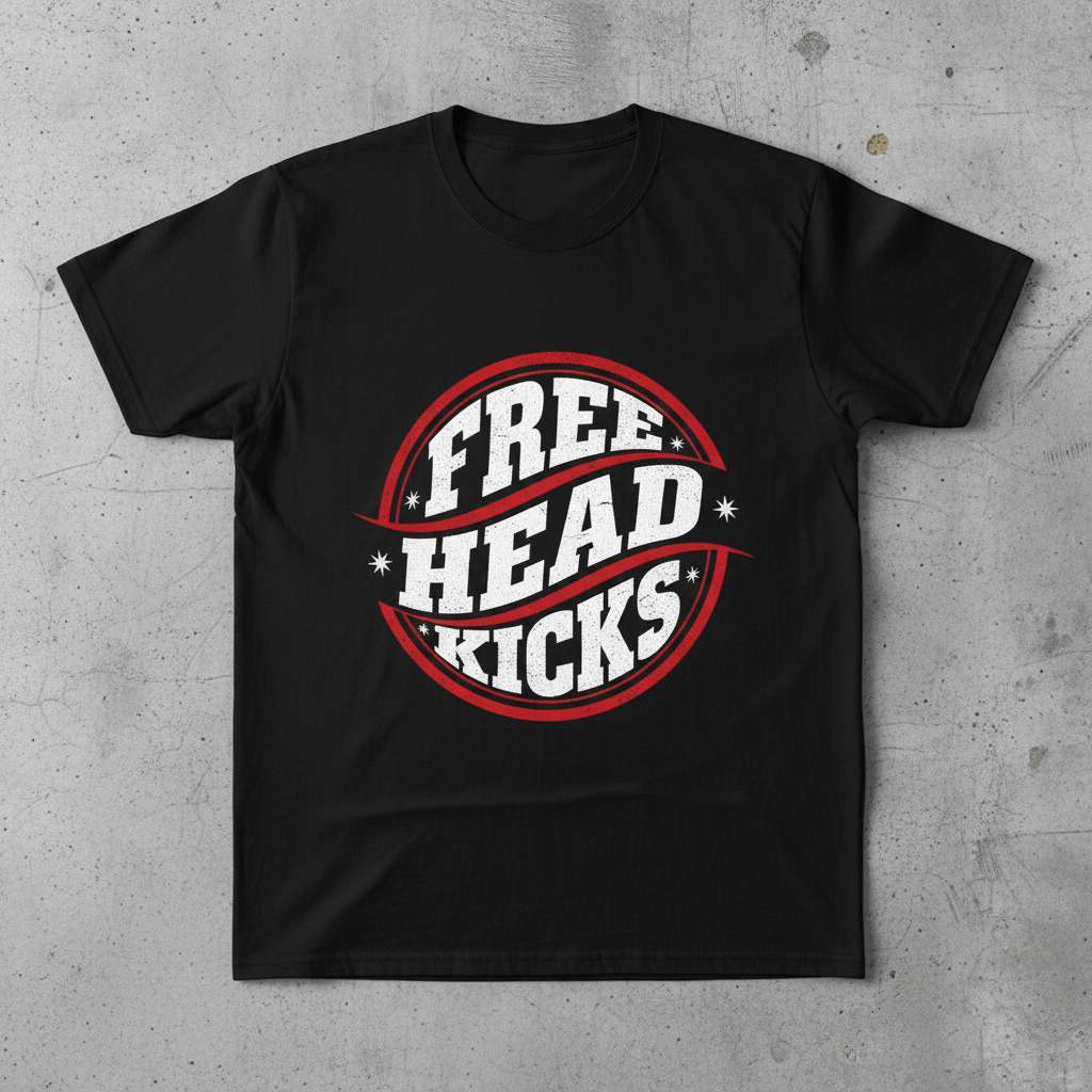 Free Head Kicks Graphic T-Shirt, Funny Martial Arts Tee Gift Idea