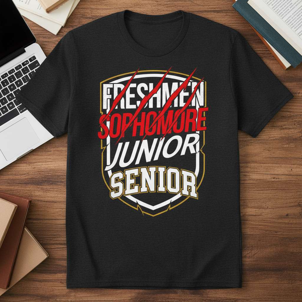 Freshmen Sophomore Junior Senior Distressed T-Shirt, Funny High School Tee Gear