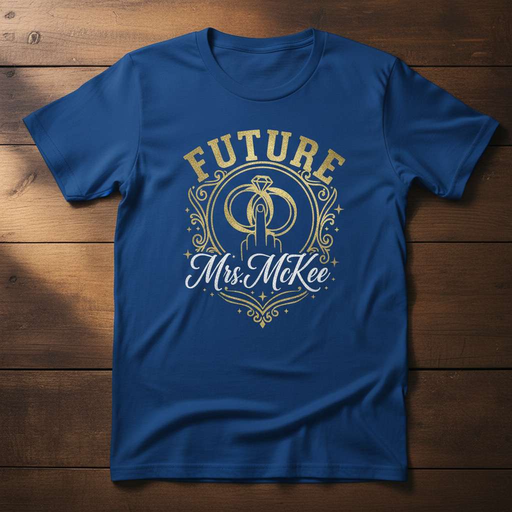 Future Mrs. McKee Engagement Ring Funny T-Shirt, Novelty Wedding Tee Gift Idea