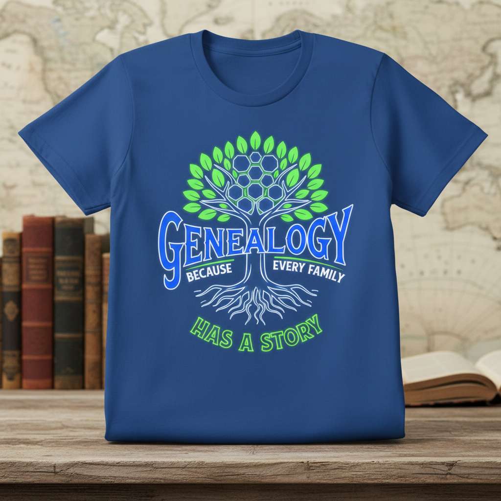 Genealogy Because Every Family Has A Story Graphic T-Shirt, Funny Genealogy Tee Gift Idea