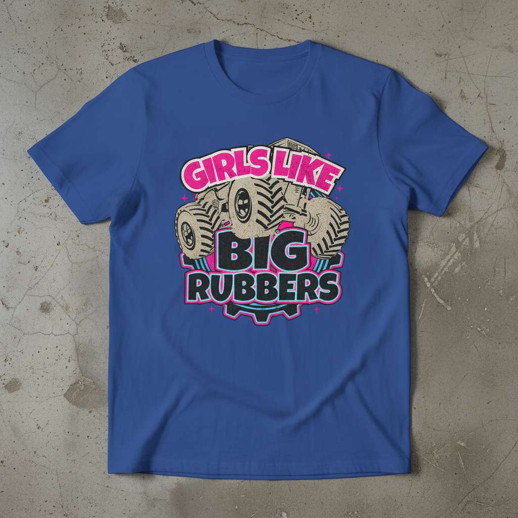 Girls Like Big Rubbers Monster Truck T-Shirt, Funny Graphic Tee