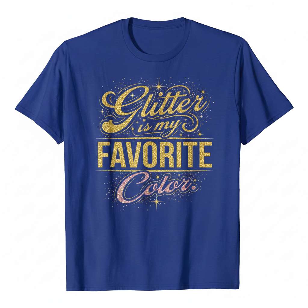 Glitter Is My Favorite Color Funny Graphic T-Shirt, Novelty Tee Gift Idea
