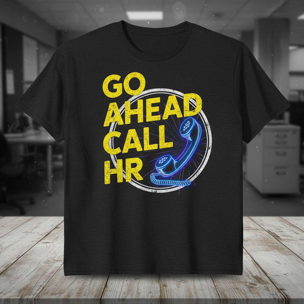 Go Ahead Call HR Graphic T-Shirt, Funny Office Tee Gift Idea