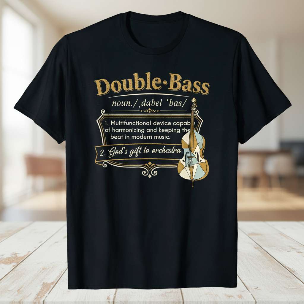 Gods Gift to Orchestra Double Bass T-Shirt, Funny Musician Tee Gift