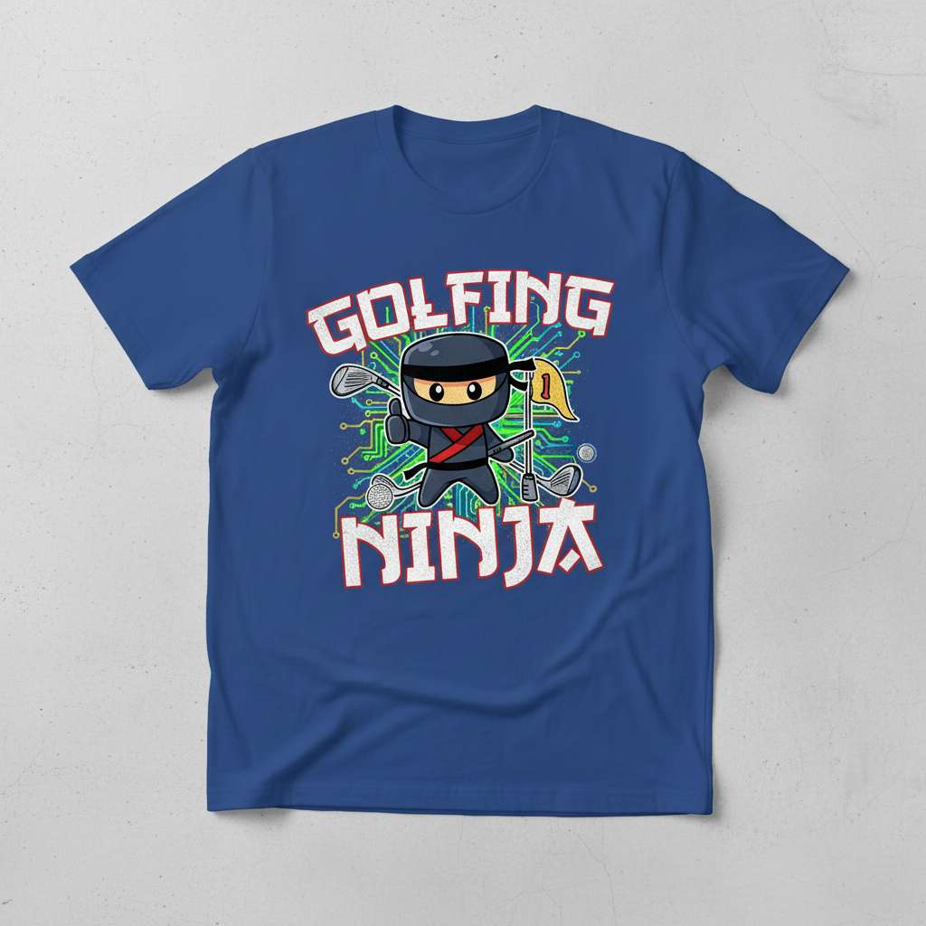 Golfing Ninja T-Shirt, Graphic Tee Golf Gift Idea