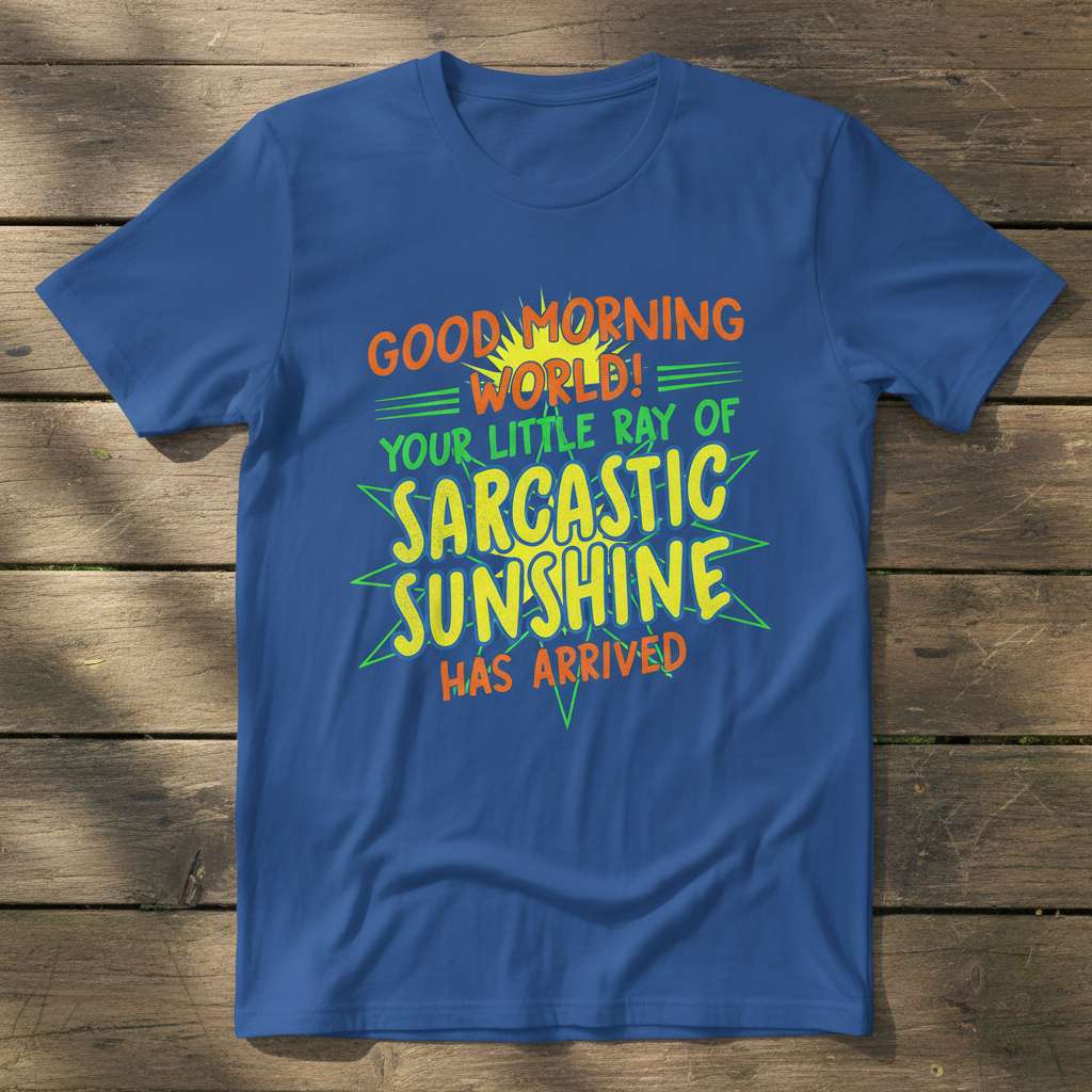 Good Morning World! Your Little Ray Of Sarcastic Sunshine Has Arrived Graphic T-Shirt, Funny Tee Idea