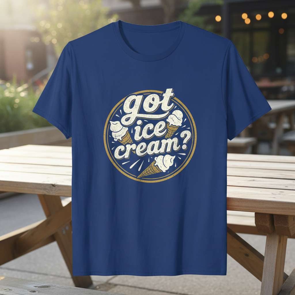 Got Ice Cream- Vintage T-Shirt, Funny Ice Cream Lover Tee Present
