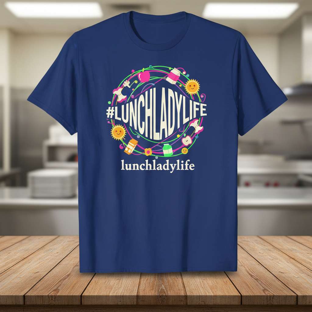 #lunchladylife Lunch Lady Life Graphic T-Shirt, Funny Lunch Lady Tee Gift Idea