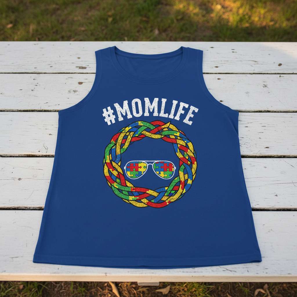 #Momlife Graphic T-Shirt, Cute Autism Mom Tee Gift Idea