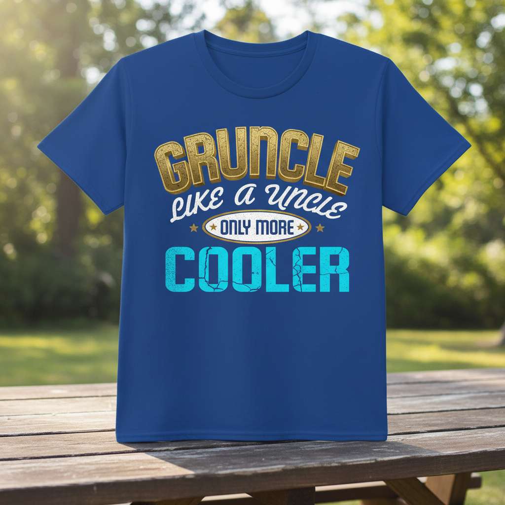 Gruncle Like A Uncle Only More Cooler Vintage T-Shirt, Novelty Tee Idea