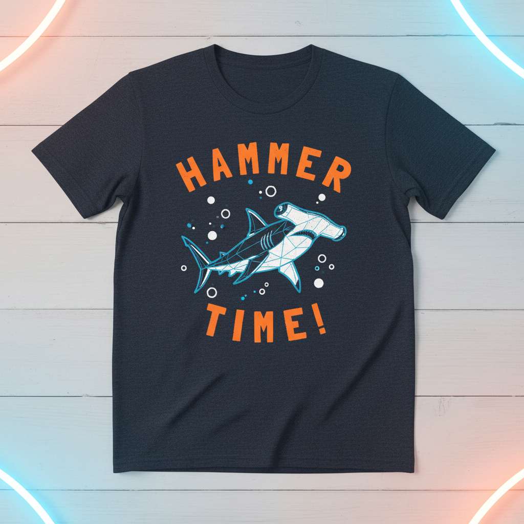 Hammer Time T-Shirt, Funny Shark Graphic Tee Gift Idea