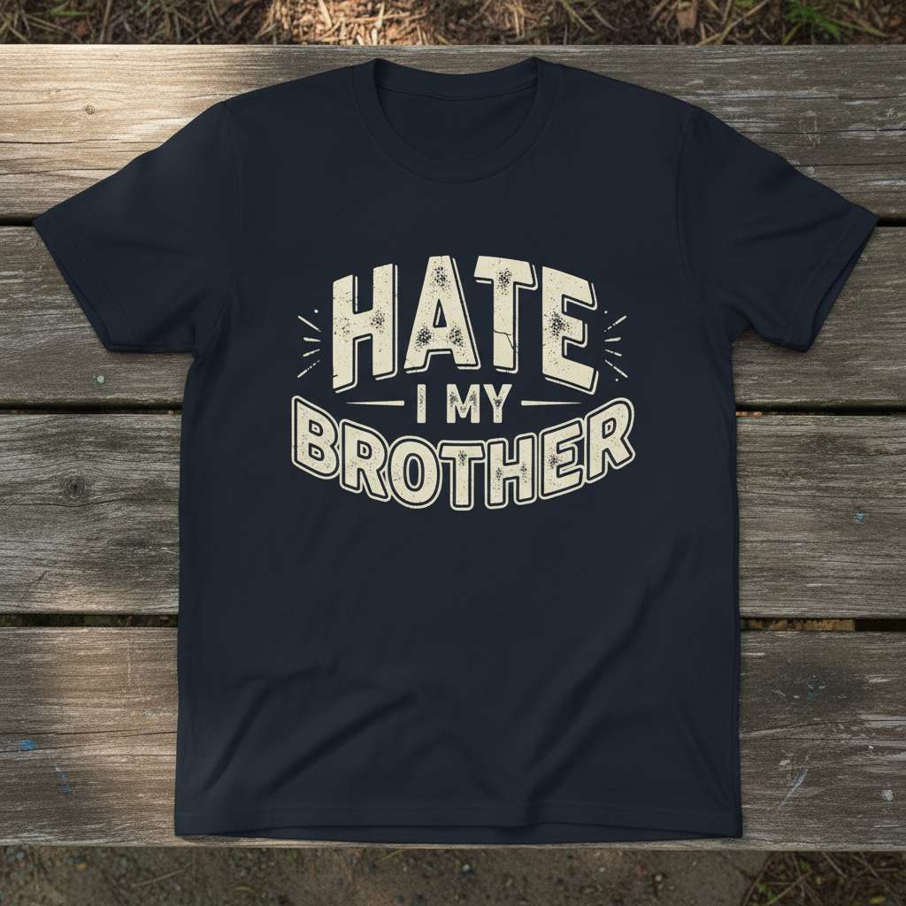 Hate I My Brother Graphic T-Shirt, Funny Novelty Tee Gift Idea