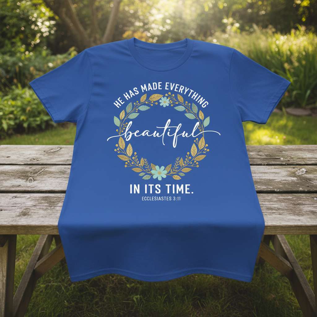 He Has Made Everything Beautiful In Its Time Ecclesiastes 3-11 Graphic T-Shirt Tee