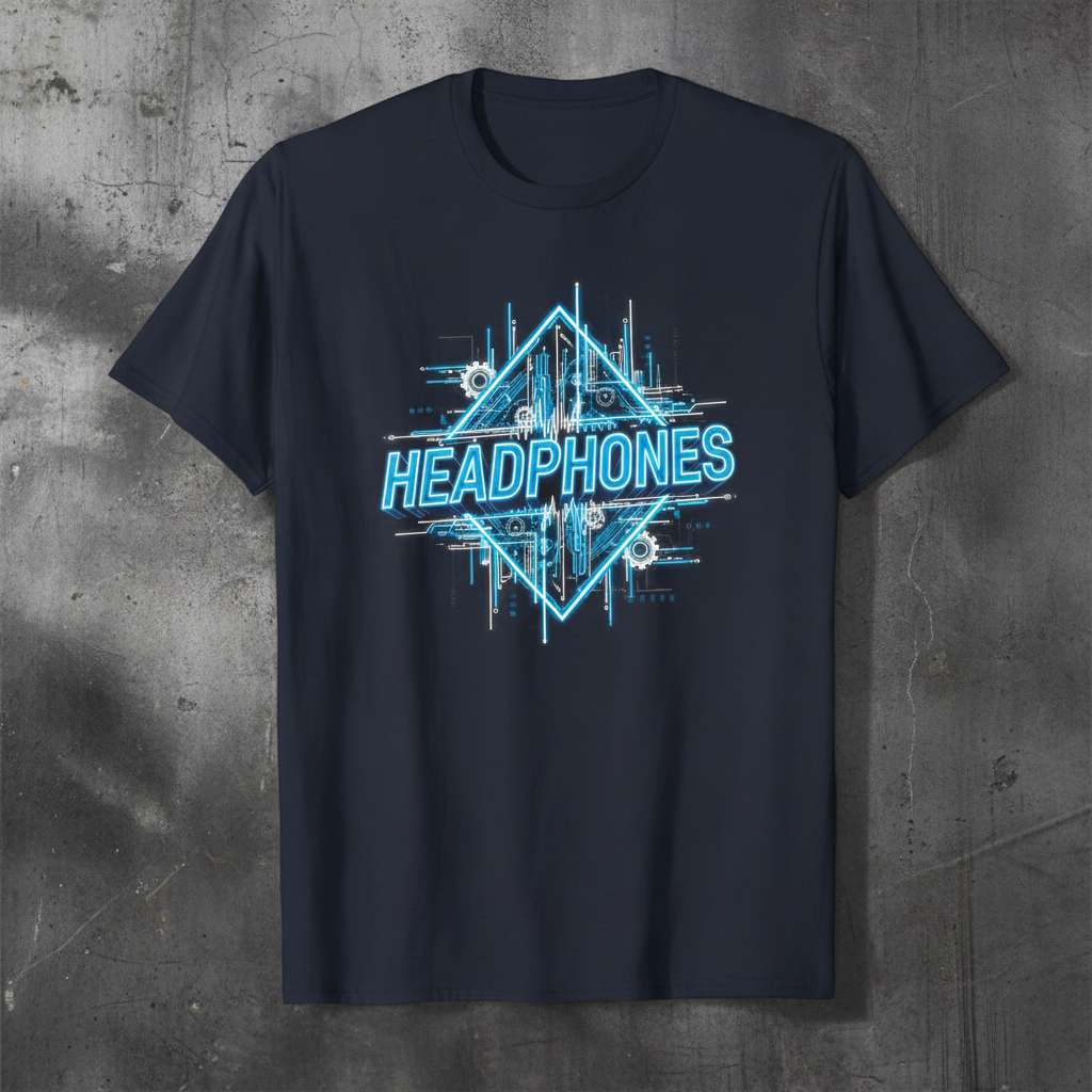 Headphones Graphic T-Shirt, Cool Music Tee Gift Idea
