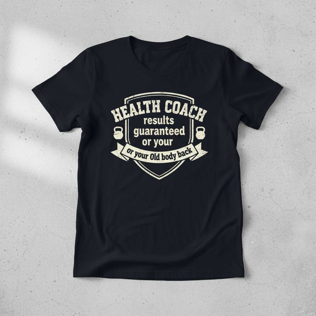 Health Coach Results Guaranteed Or Your Or Your Old Body Back Distressed T-Shirt Funny Tee