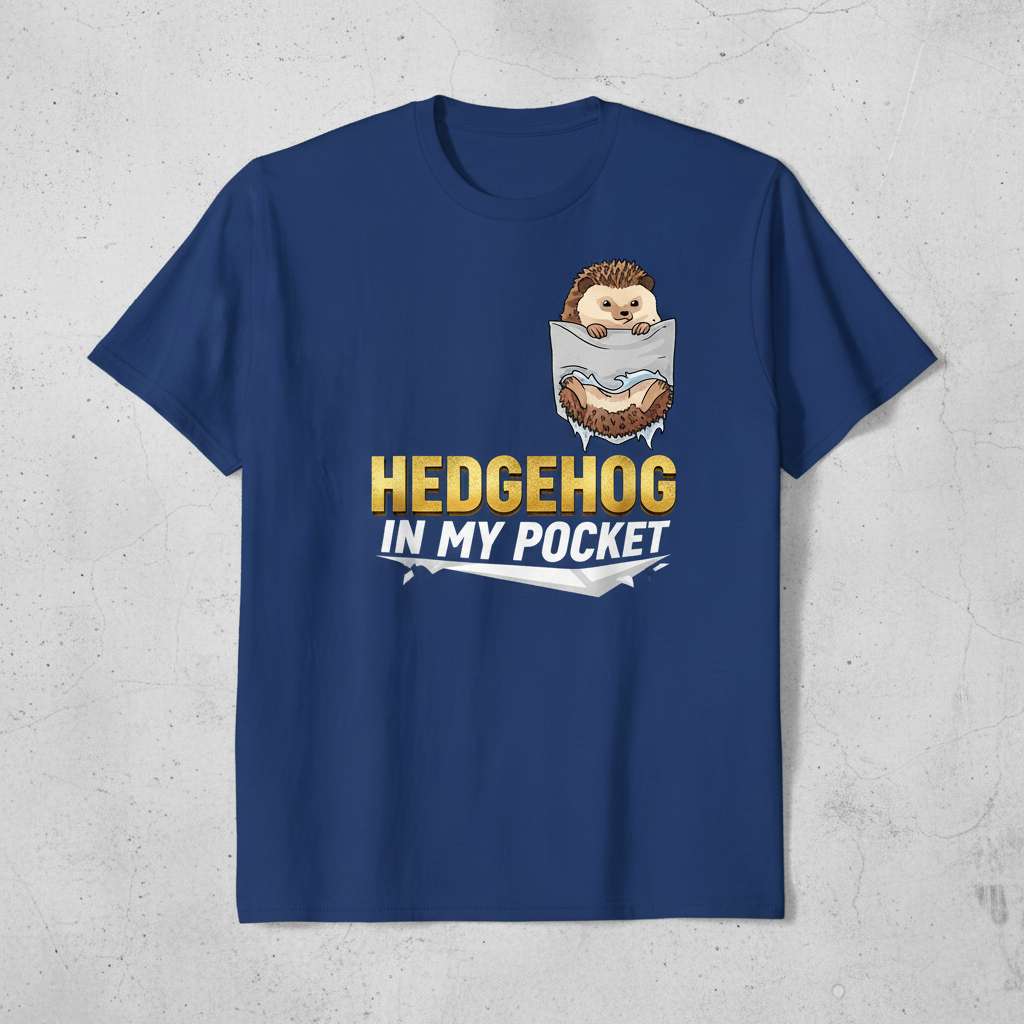 Hedgehog In My Pocket Cute Graphic T-Shirt, Funny Animal Lover Tee Present