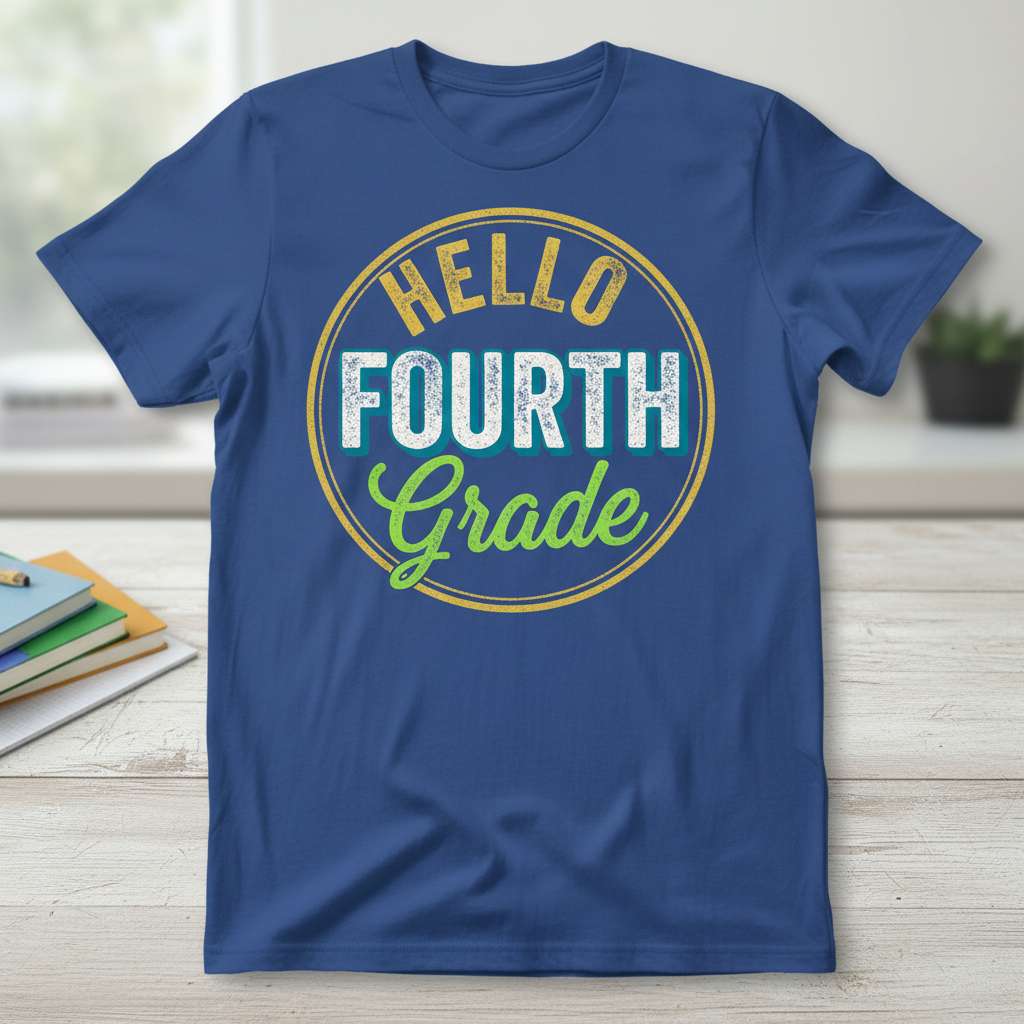Hello Fourth Grade Graphic T-Shirt, Cute First Day Tee Gift Idea