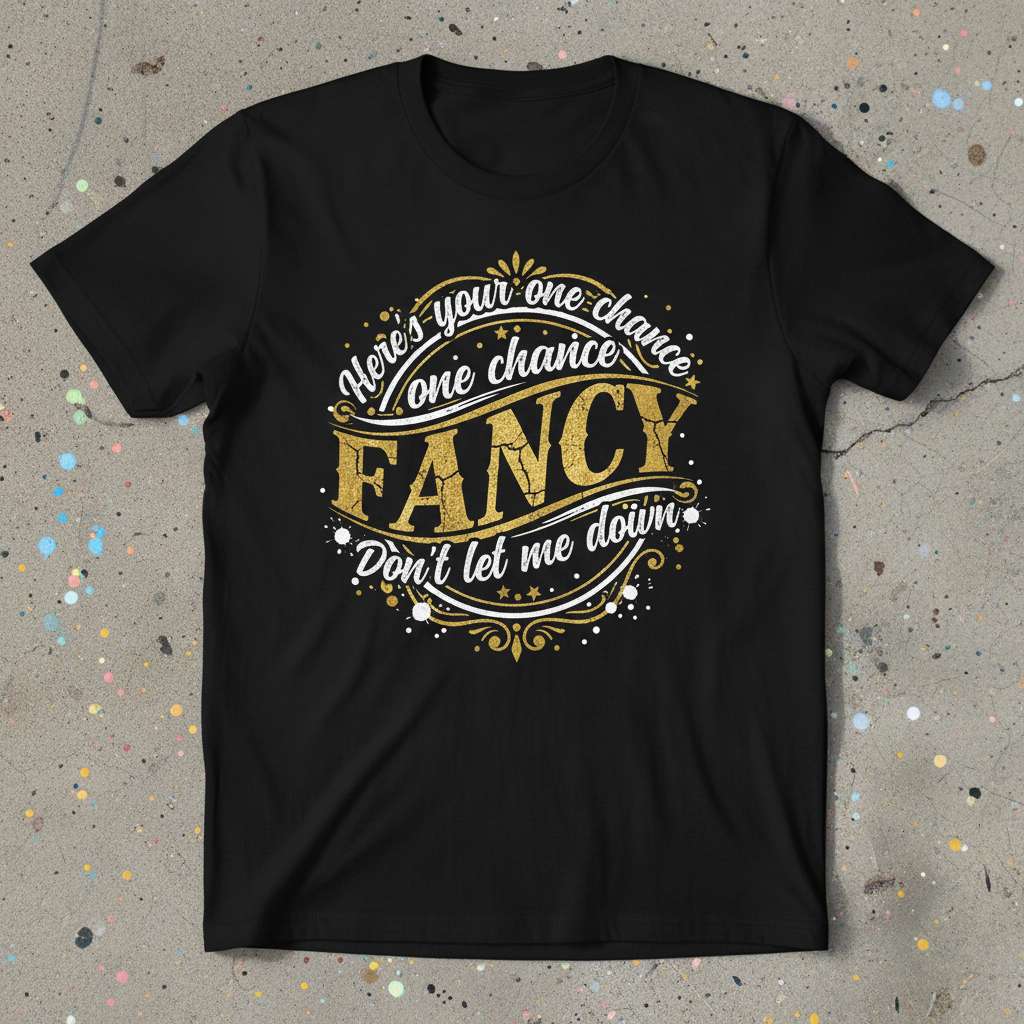 Heres Your One Chance Fancy Dont Let Me Down Graphic T-Shirt, Novelty Tee Present Idea