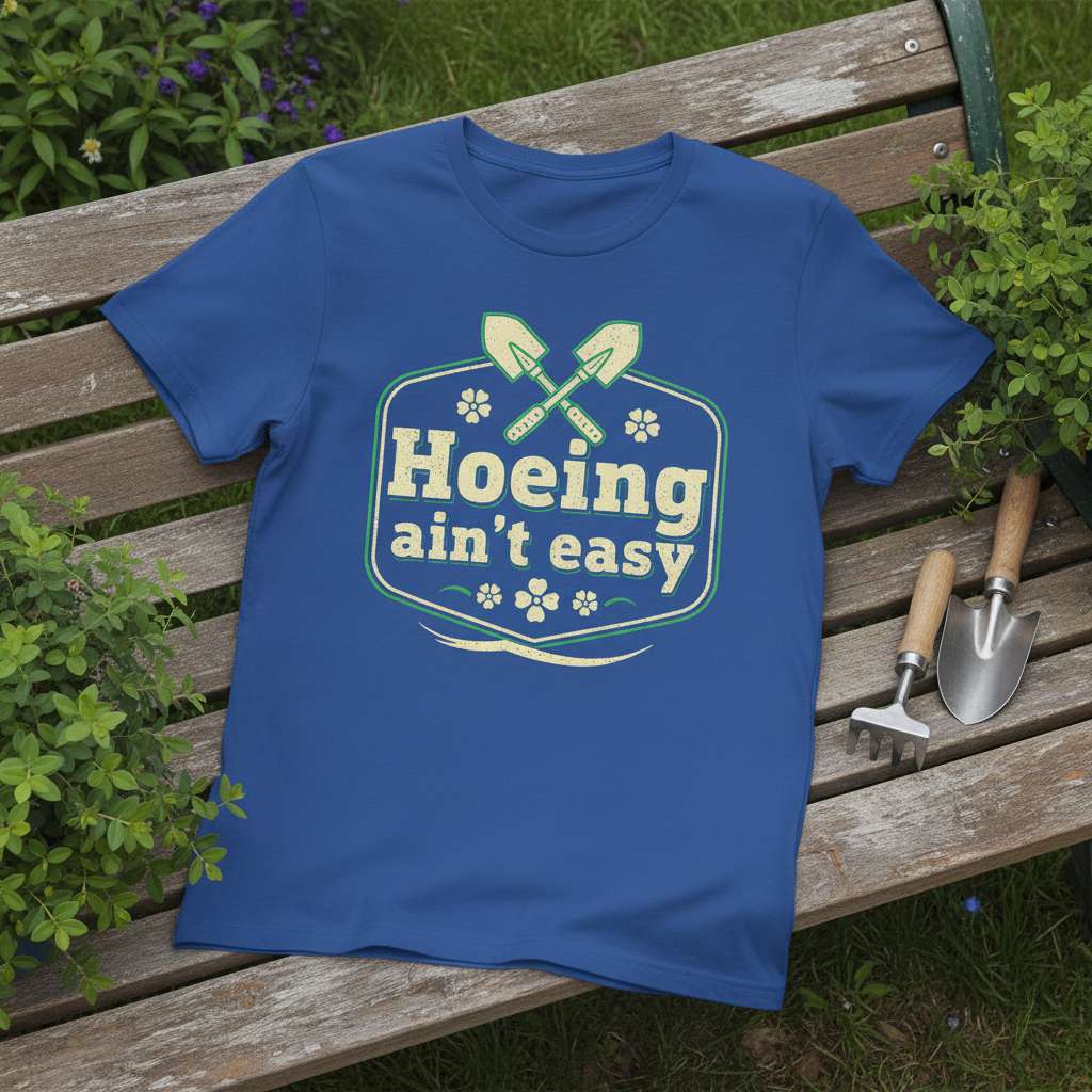 Hoeing Aint Easy Gardening T-Shirt, Funny Garden Tee Gift Idea