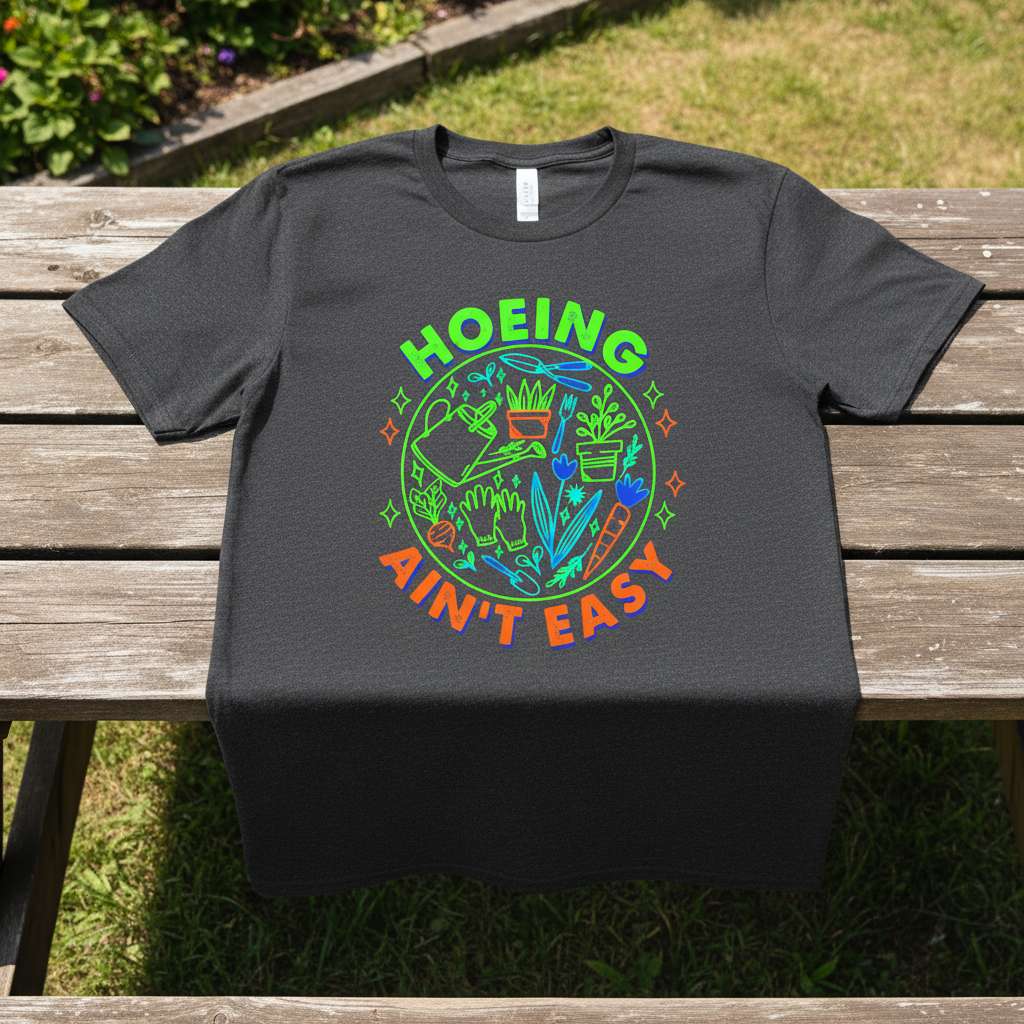 Hoeing Aint Easy Graphic T-Shirt, Funny Gardening Tee Gift Idea_1768370296