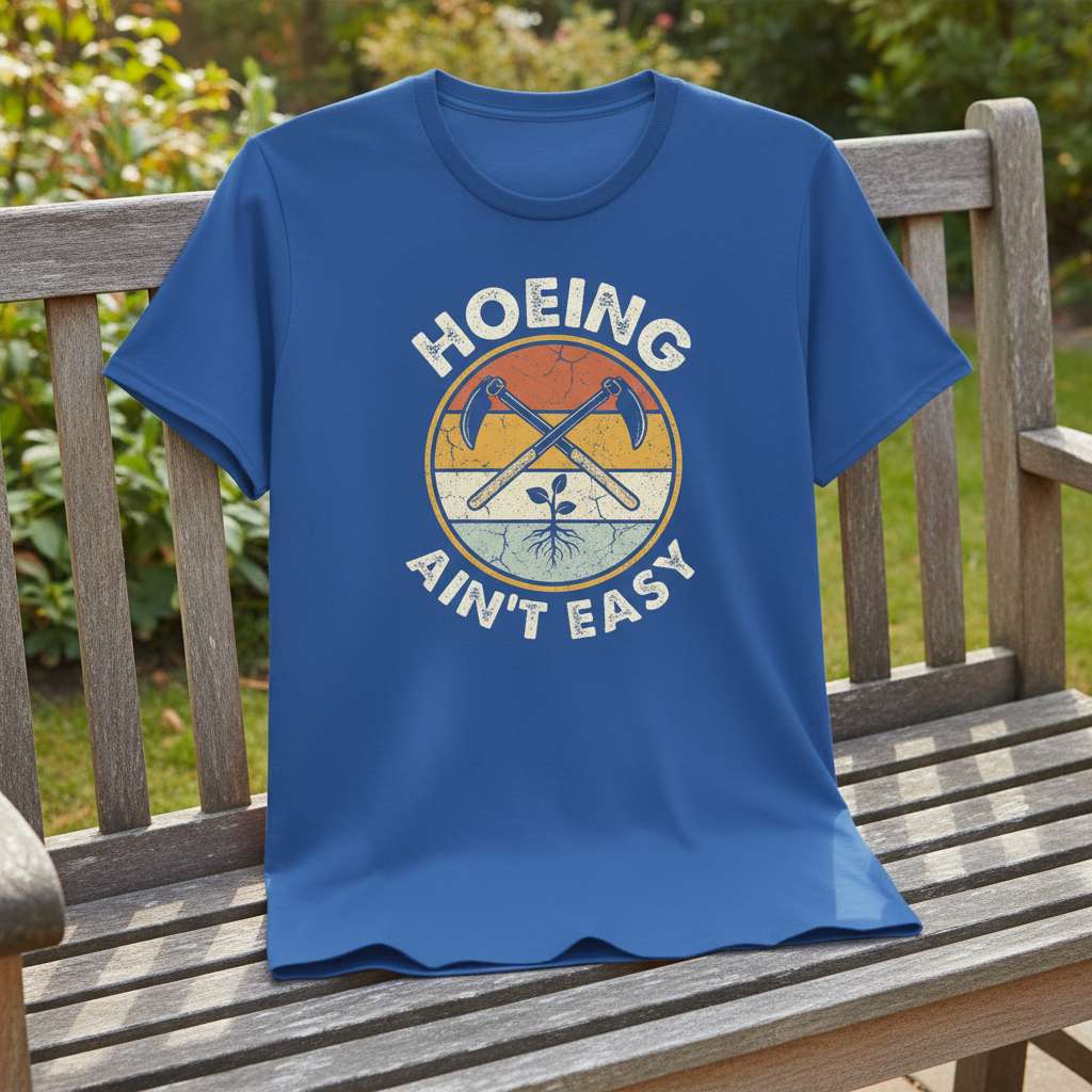 Hoeing Aint Easy Vintage T-Shirt, Funny Gardening Tee Gift Idea