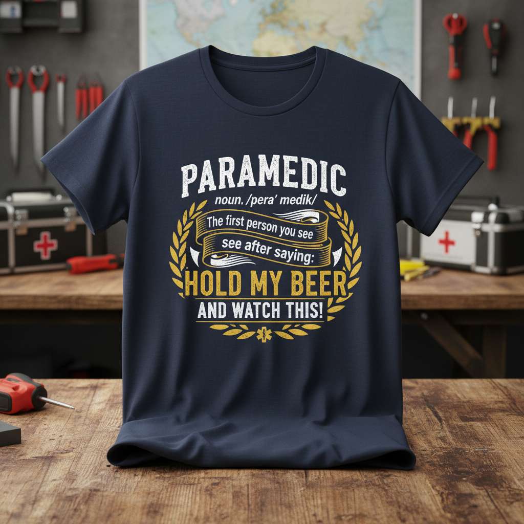 Hold My Beer Paramedic T-Shirt, Funny Saying Tee Gift Idea