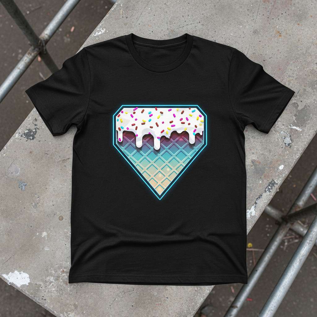 Home Plate Ice Cream Drip Graphic Baseball T-Shirt, Funny Softball Tee Gear