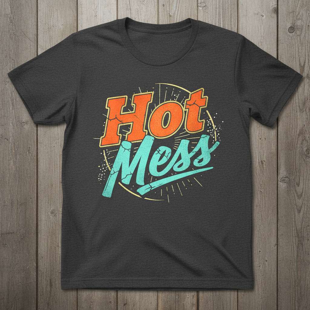 Hot Mess Graphic T-Shirt, Funny Mom Gift Idea Tee