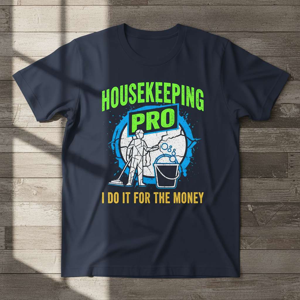 Housekeeping Pro I Do It For The Money Funny Graphic T-Shirt, Housekeeper Tee Gift