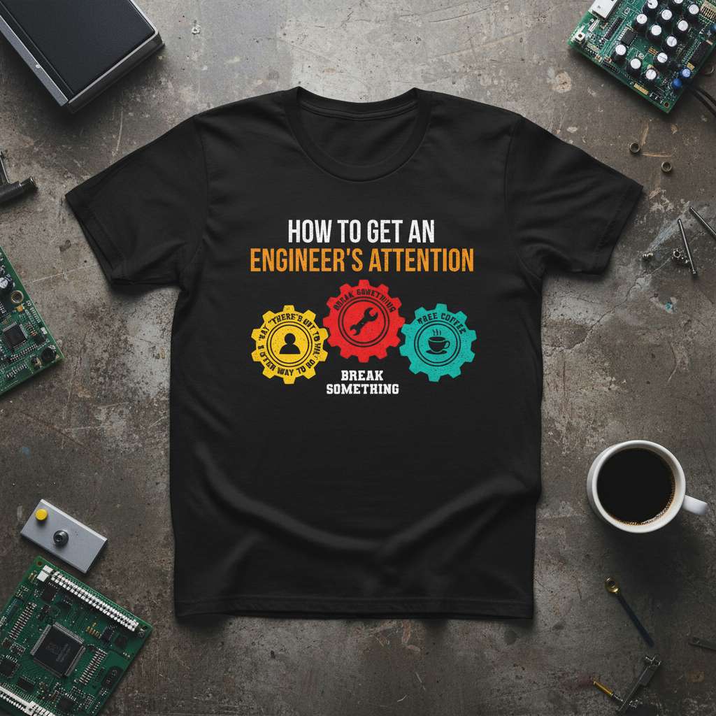 How To Get An Engineers Attention Graphic T-Shirt, Funny Engineer Tee Gift Idea