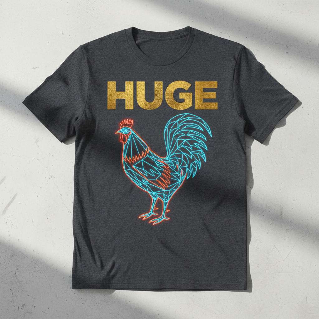Huge Rooster Graphic T-Shirt, Funny Tee Gift Idea
