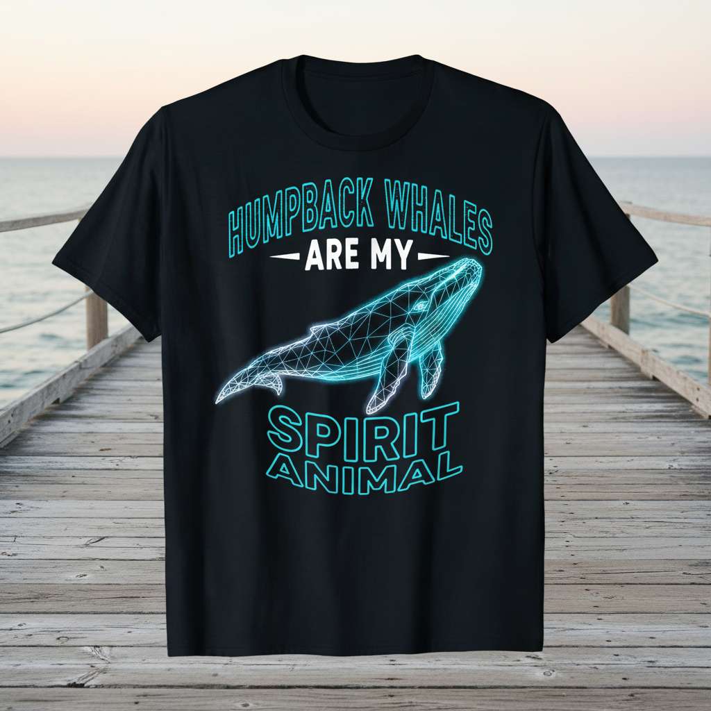 Humpback Whales Are My Spirit Animal Graphic T-Shirt, Funny Whale Tee Idea