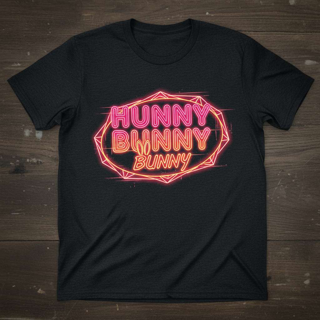 Hunny Bunny Bunny Graphic Neon T-Shirt, Cute Easter Tee Gift Idea