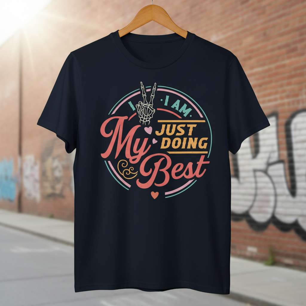 I Am Just Doing My Best Graphic T-Shirt, Funny Skeleton Tee Gift