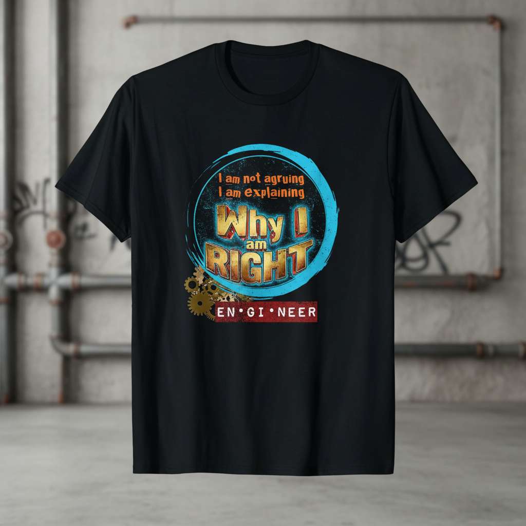 I Am Not Arguying I Am Explaining Why I Am Right Engineer Graphic T-Shirt, Funny Novelty Tee